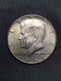 1967 United States Kennedy Silver Half Dollar - 40% Silver Coin from Estate