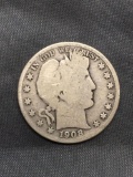 1908 United States Barber Silver Half Dollar - 90% Silver Coin from Estate