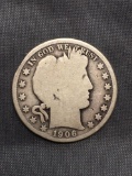 1906-O United States Barber Silver Half Dollar - 90% Silver Coin from Estate