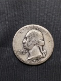 1938 United States Washington Silver Quarter - 90% Silver Coin
