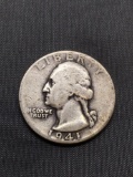 1941 United States Washington Silver Quarter - 90% Silver Coin