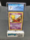 CGC Graded 2000 Pokemon Team Rocket 1st Edition #49 ABRA Trading Card - NM 7