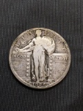 1925 United States Standing Liberty Silver Quarter - 90% Silver Coin