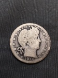 1914-S United States Barber Silver Quarter - 90% Silver Coin
