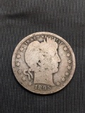 1895-S United States Barber Silver Quarter - 90% Silver Coin