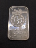 1 Troy Ounce .999 Fine Silver 1975 Happy New Year Vintage Silver Bullion Bar