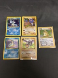5 Card Lot of Vintage Pokemon Holofoil Rare Trading Cards from Recent Collection Find!