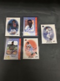 5 Card Lot of CERTIFIED BASEBALL AUTOGRAPHED CARDS From Huge Collection!