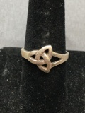 Celtic Knot Design 2.2cm Diameter Sterling Silver Ring Band from Estate Collection