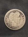 1915-D United States Barber Silver Quarter - 90% Silver Coin from Estate