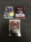 3 Card Lot of FOOTBALL Certified AUTOGRAPHS with Stars and Rookie Cards from Huge Collection