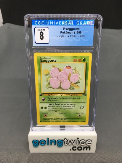 CGC Graded 1999 Pokemon Jungle 1st Edition #52 EXEGGCUTE Trading Card - NM-MT 8