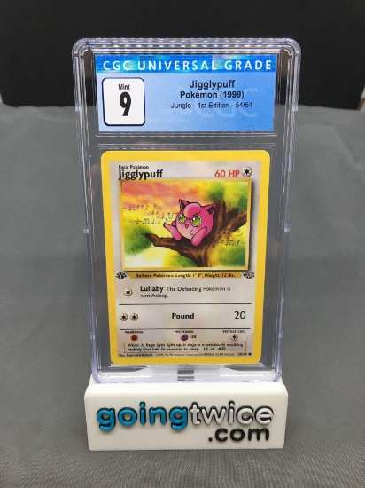 CGC Graded 1999 Pokemon Jungle 1st Edition #54 JIGGLYPUFF Trading Card - MINT 9