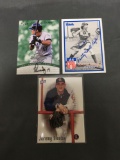 3 Card Lot Hand Signed Autographed Baseball Cards - Todd Dunwoody, Dorothy Harrell, Jeremy Blevins