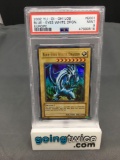 PSA Graded 2002 Yugioh LOB-E001 BLUE-EYES WHITE DRAGON Holofoil Rare Trading Card - MINT 9