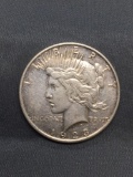 1923-D United States Peace Silver Dollar - 90% Silver Coin from Estate