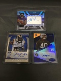 3 Card Lot of FOOTBALL Certified AUTOGRAPHS with Stars and Rookie Cards from Huge Collection