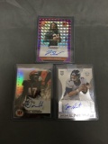 3 Card Lot of FOOTBALL Certified AUTOGRAPHS with Stars and Rookie Cards from Huge Collection