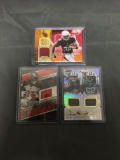 3 Card Lot of FOOTBALL Jersey and Relic Cards with Stars and Rookie Cards from Huge Collection