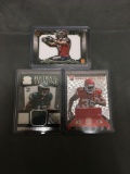 3 Card Lot of FOOTBALL Jersey and Relic Cards with Stars and Rookie Cards from Huge Collection