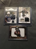 3 Card Lot of FOOTBALL Jersey and Relic Cards with Stars and Rookie Cards from Huge Collection