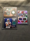 3 Card Lot of FOOTBALL Jersey and Relic Cards with Stars and Rookie Cards from Huge Collection