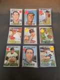 9 Card Lot of 1967 Topps Vintage Baseball Cards from Huge Estate Collection