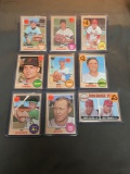 9 Card Lot of 1968 Topps Vintage Baseball Cards from Huge Estate Collection