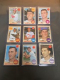 9 Card Lot of 1968 Topps Vintage Baseball Cards from Huge Estate Collection