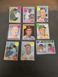 9 Card Lot of 1966-1968 Topps Vintage Baseball Cards from Huge Estate Collection