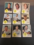 9 Card Lot of 1963 Fleer Vintage Baseball Cards from Nice Collection