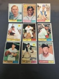 9 Card Lot of 1961 Topps Vintage Baseball Cards from Nice Collection