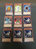 9 Card Lot of Gold Symbol 1st Edition YUGIOH Card - Mostly Older Sets - From Huge Collection Find!