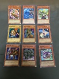 9 Card Lot of Gold Symbol 1st Edition YUGIOH Card - Mostly Older Sets - From Huge Collection Find!