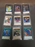 9 Card Lot of Gold Symbol 1st Edition YUGIOH Card - Mostly Older Sets - From Huge Collection Find!