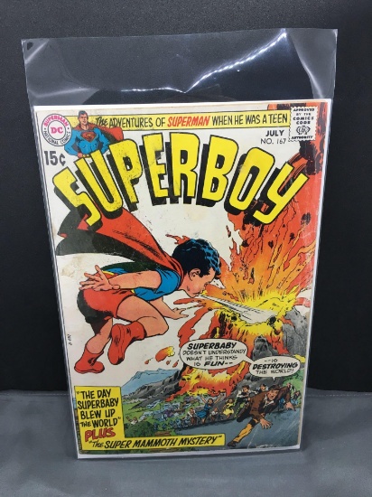 1970 DC Comics SUPERBOY Vol 1 #167 Silver Age Comic Book from Vintage Collection