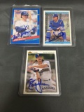 3 Card Lot Hand Signed Autographed Baseball Cards - Mike Blowers, Dave Valle, Randy Johnson