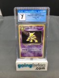 CGC Graded 1997 Pokemon Japanese Rocket Gang #65 DARK ALAKAZAM Holofoil Rare Trading Card - NM 7