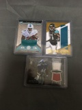 3 Card Lot of FOOTBALL Jersey and Relic Cards with Stars and Rookie Cards from Huge Collection