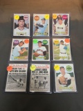 9 Card Lot of 1969 Topps Vintage Baseball Cards from Huge Estate Collection