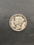 1936 United States Mercury Silver Dime - 90% Silver Coin from Estate