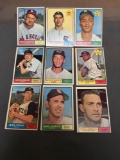 9 Card Lot of 1961 Topps Vintage Baseball Cards from Nice Collection