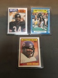 3 Card Lot of Vintage WALTER PAYTON Chicago Bears Football Cards from Collection