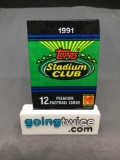 Factory Sealed 1991 Topps STADIUM CLUB Football 12 Card Hobby Pack - BRETT FAVRE ROOKIE?