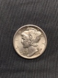 1916-P United States Mercury Silver Dime - 90% Silver Coin from Estate