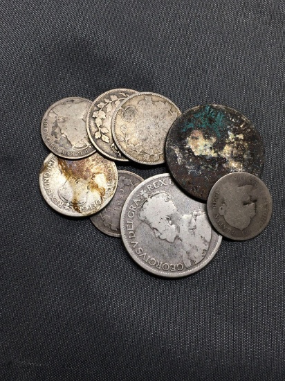 20.4 Grams of UNSEARCHED Foreign Silver World Coins from ENORMOUS ESTATE Collection