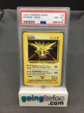 PSA Graded 1999 Pokemon Base Set Unlimited #16 ZAPDOS Holofoil Rare Trading Card - NM-MT 8