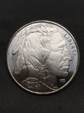 1 Troy Ounce .999 Fine Silver 2013 Indian Head Buffalo Silver Bullion Round Coin