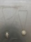 Lot of Two Silver-Tone Fashion Necklaces w/ Resin Pendants