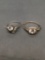 Lot of Two Various Style Engagement Sterling Silver Ring Bands w/ Round CZ Centers & Accents